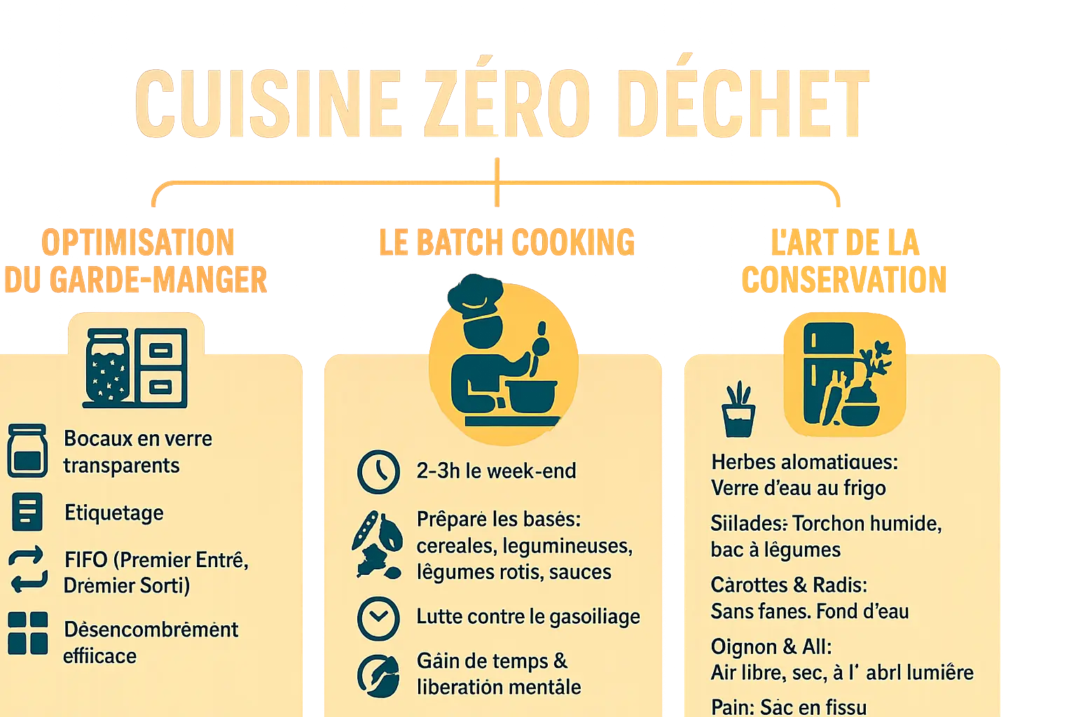 Organisation cuisine zéro déchet